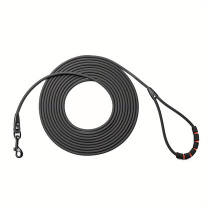 Long Dog Training Leash for Outdoor Use - Weatherproof PVC Coated Nylon Recall Leash for Beach, Yard, Hiking & Camping, Improves Obedience & Recall, 6 Colors 4 Sizes (M/L/XL/XXL)