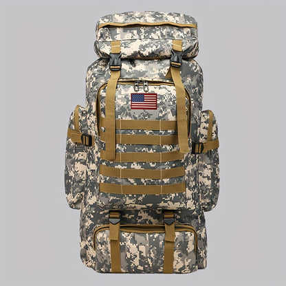 Sac à dos de randonnée tactique 80 L, sac d'assaut 3 jours – Système MOLLE unisexe en tissu Oxford réglable pour la randonnée, le camping, la chasse, les voyages et le sport, 6 couleurs