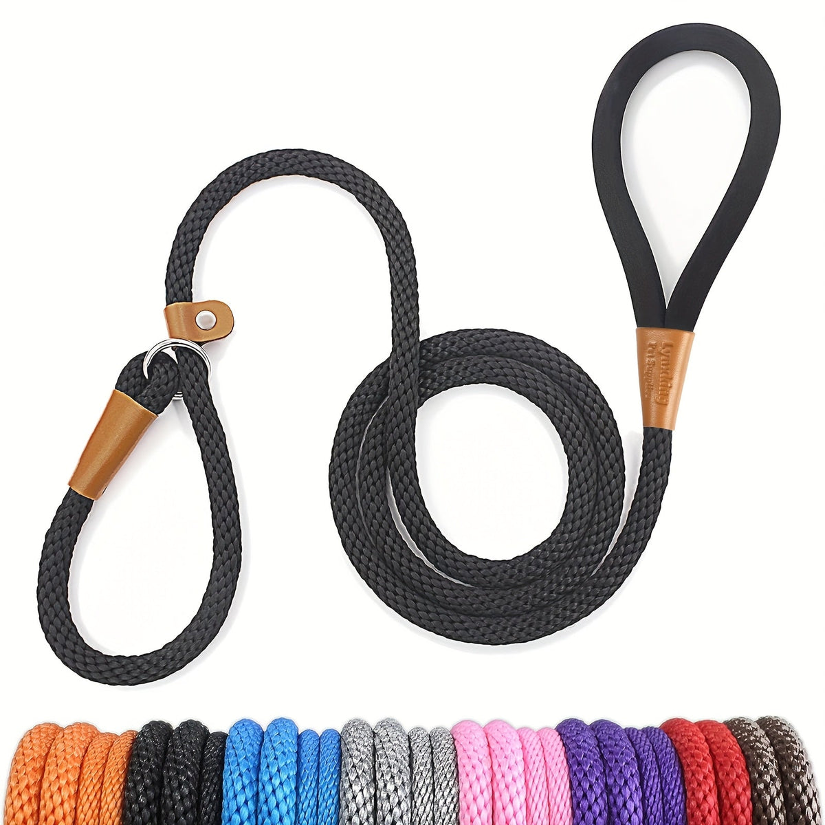 Laisse pour chien en nylon durable pour petits, moyens et grands chiens - Laisse de dressage robuste tissée S-XL, 8 couleurs, laisse de promenade avec poignée confortable et résistante