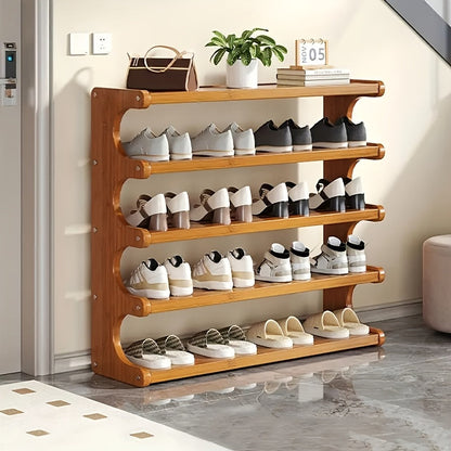 Meuble à chaussures 3/5/6 niveaux effet bois | Organisateur de rangement multi-niveaux gain de place | Étagère à chaussures sur pied facile à monter pour entrée, dortoir, placard ou chambre | Marron