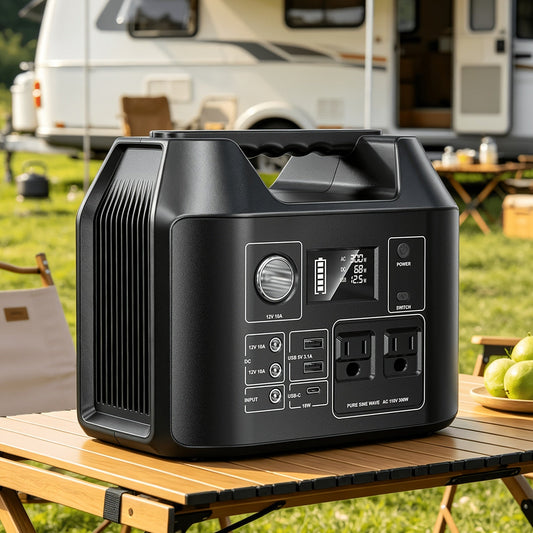 Station d’énergie portable 100 W / 300 W – Générateur solaire avec prise CA, port USB QC3.0, port CC, lampe de poche LED, batterie haute capacité pour camping, randonnée, voyage, CPAP et situations d'urgence