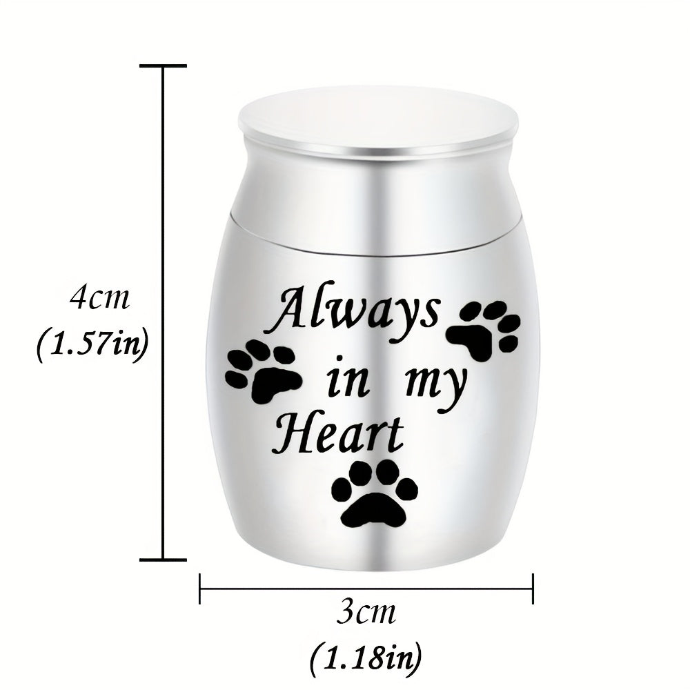 Petites urnes souvenirs pour cendres humaines et animaux - Mini urne funéraire de 1,57 pouce en alliage d'aluminium, support à cendres commémoratif « Always in My Heart », 6 couleurs disponibles