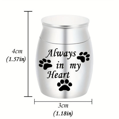Petites urnes souvenirs pour cendres humaines et animaux - Mini urne funéraire de 1,57 pouce en alliage d'aluminium, support à cendres commémoratif « Always in My Heart », 6 couleurs disponibles