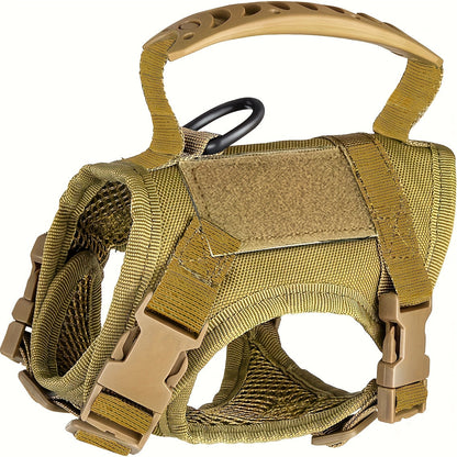 Harnais tactique réglable anti-fugue pour chat, gilet en tissu Oxford 600D, sangle de poitrine pour entraînement de chat et petit chien, taille unique universelle
