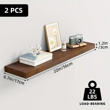 Étagères murales flottantes en bois, lot de 2/4/6, 15,7, 19,7, 22 pouces, étagères murales pour salon, cuisine, salle de bain, chambre, supportant 13,6 kg, noyer, marron, blanc, noir, gris, décoration et rangement maison