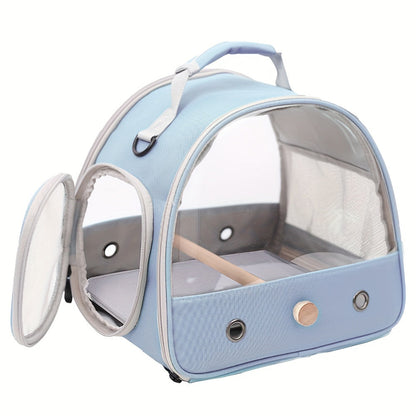 Foldable Bird Travel Cage Carrier for Parakeets Budgies Cockatiels Conures & Parrots – Compact Transport Case with Perch & Soft Mat Airline Approved for Vet Trips & Outdoor Adventures