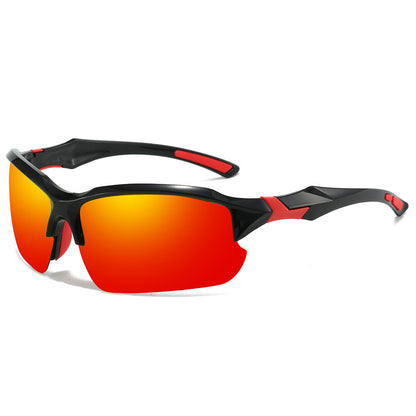Lunettes de soleil sport polarisées demi-monture pour hommes, protection UV400, lunettes légères pour le ski, la conduite, la course, la pêche et les activités en plein air, lot de 3 ou lot de 10