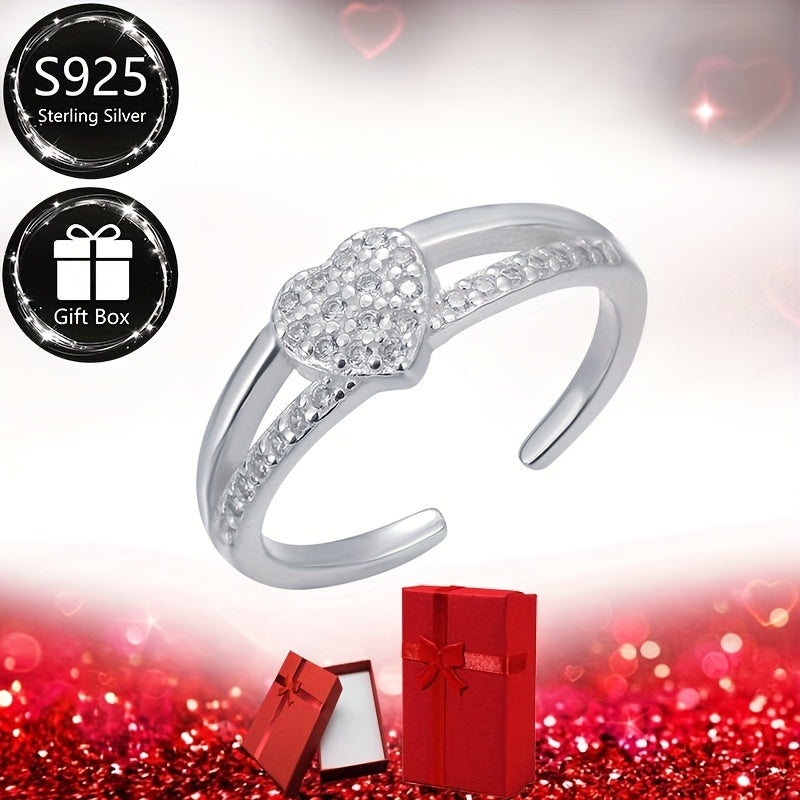 Chevillère cœur en argent sterling 925 pour femme – Bracelet de cheville ajustable avec accent en oxyde de zirconium, bijou romantique pour la Saint-Valentin et les vacances à la plage en argent et or, style vintage léger de 1,3 g