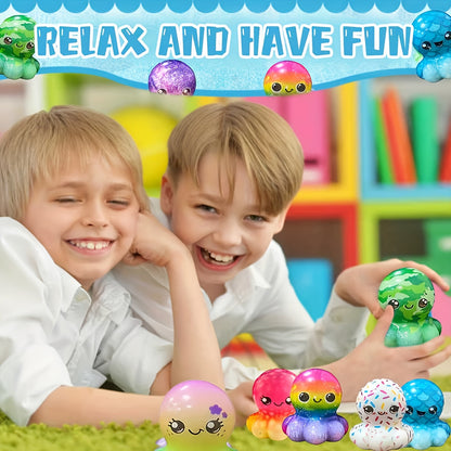 Lot de 16 jouets extensibles en forme de pieuvre, styles aléatoires, cadeaux en gros pour fêtes, sacs surprises, récompenses scolaires, cadeaux d'Halloween, de Noël, de Saint-Valentin, de Pâques et de fêtes pour enfants