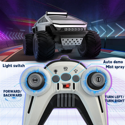 Monster Truck télécommandé 1:14 1:18, voiture RC tout-terrain 4WD 2,4 GHz avec lumières LED, effet fumée, son réaliste, carrosserie en métal et grandes roues pour enfants et adultes