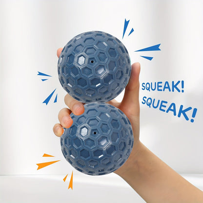 Balle sonore pour chiens de grande taille - Jouet à mâcher ultra-résistant en caoutchouc, nettoie les dents, distributeur de friandises interactif, balle durable pour les mâcheurs agressifs