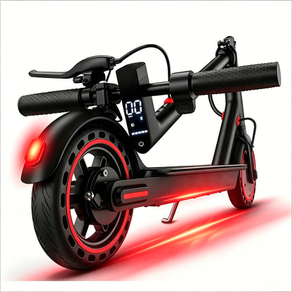 Foldable Adult Electric Scooter 350W Smart App - 21 Miles Range, 19 MPH, 7.8Ah Battery, 8.5" Solid Puncture-Resistant Tires, Bright LED Lights | Portable Commuter E-Scooter for Adults