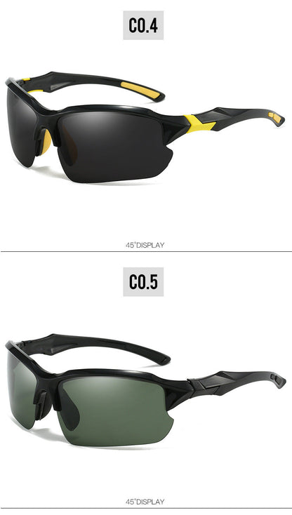 Lunettes de soleil sport polarisées demi-monture pour hommes, protection UV400, lunettes légères pour le ski, la conduite, la course, la pêche et les activités en plein air, lot de 3 ou lot de 10