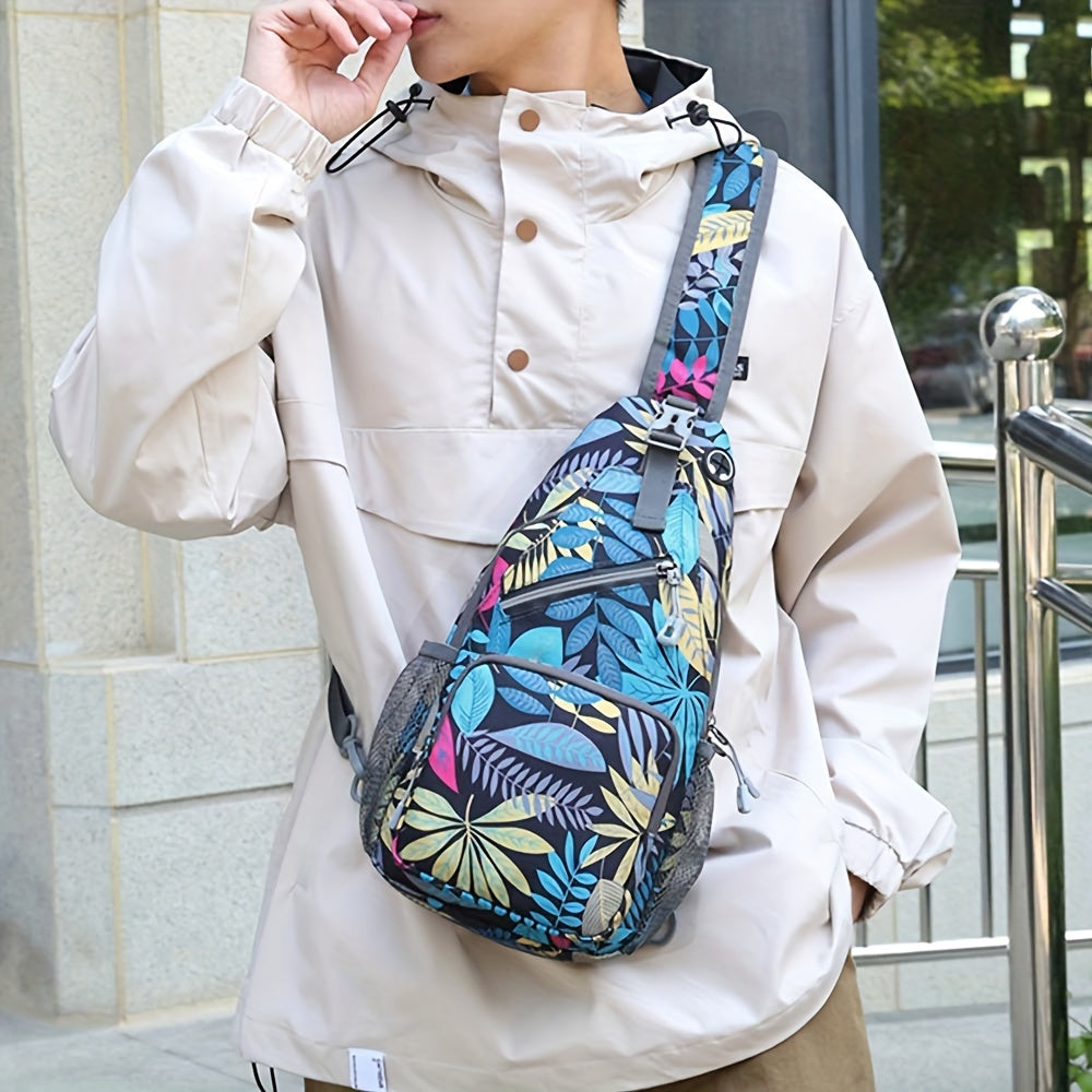 Sac à bandoulière grande capacité pour hommes et femmes – Sac de voyage polyvalent style sport brodé avec fermeture éclair sécurisée, idéal pour les trajets quotidiens mains libres et les activités en plein air, plusieurs coloris disponibles