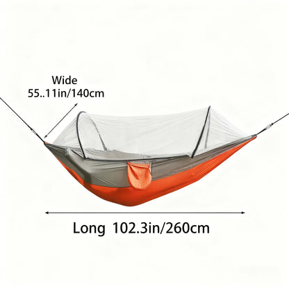 Hamac de camping double 3-en-1 avec moustiquaire et pare-soleil – Léger, portable et durable, idéal pour le camping, la randonnée, le trekking et les pique-niques dans les parcs, 7 coloris au choix