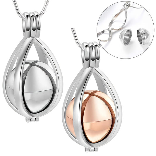Collier commémoratif en forme de goutte d'eau pour cendres - Pendentif funéraire en acier inoxydable pour cendres humaines ou d'animaux, cheveux, parfum ou sable, bijou de deuil pour la perte d'un être cher ou d'un animal de compagnie