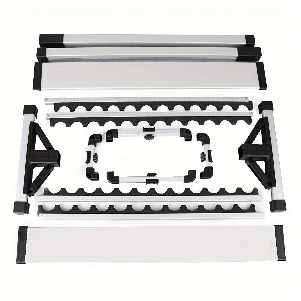 Support de cannes à pêche portable pour 24 cannes, en alliage d'aluminium résistant à la rouille avec poignées rembourrées - Rangement léger pour garage, chalet, chambre et équipement de pêche