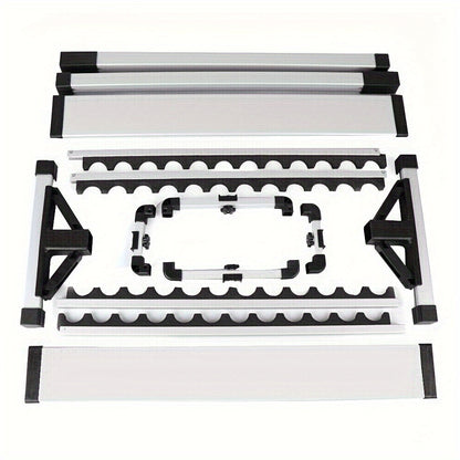Support de cannes à pêche portable pour 24 cannes, en alliage d'aluminium résistant à la rouille avec poignées rembourrées - Rangement léger pour garage, chalet, chambre et équipement de pêche