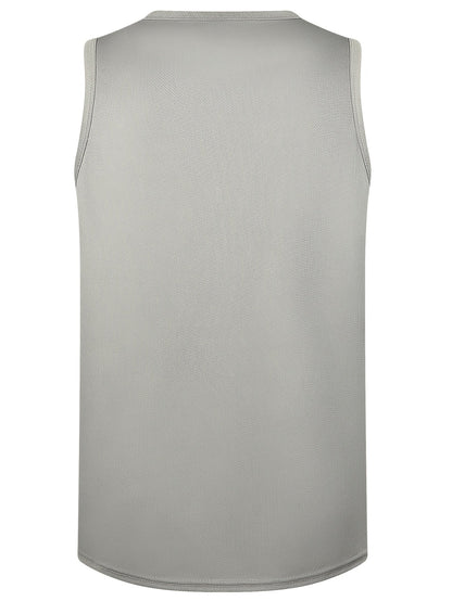 Lot de 3 débardeurs de sport pour homme, séchage rapide et anti-transpiration, avec imprimé USA, respirants, pour salle de sport, course à pied et entraînement - Noir, Blanc, Gris