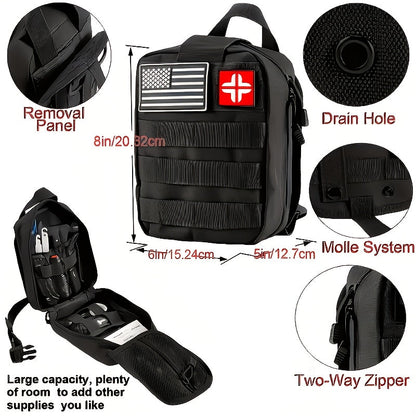 Kit de survie de 242 pièces – Équipement d'urgence en plein air avec allume-feu et trousse de premiers secours pour le camping, la randonnée, les voyages, la voiture et l'école, cadeau pour hommes et femmes, couleurs multiples