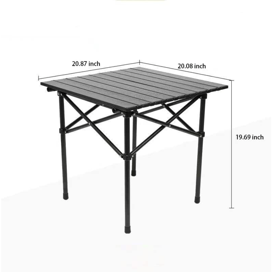 Table de camping pliante portable, table d'extérieur légère et rétractable avec sac de transport, pieds robustes, grande surface plane pour pique-nique, barbecue, plage, randonnée, hayon, design compact et durable, tailles L et XL