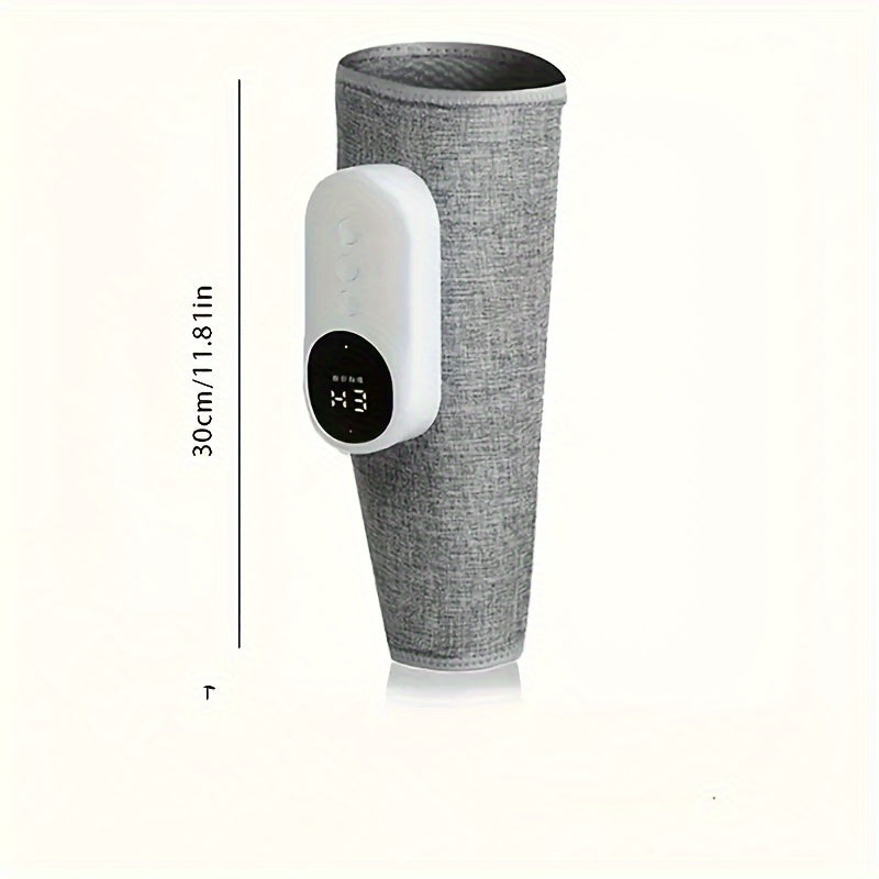Masseur de jambes à compression d'air sans fil, 3 intensités, soulagement pour mollets, cuisses, pieds et genoux, appareil rechargeable et portable pour la maison, le bureau et les voyages, gris noir