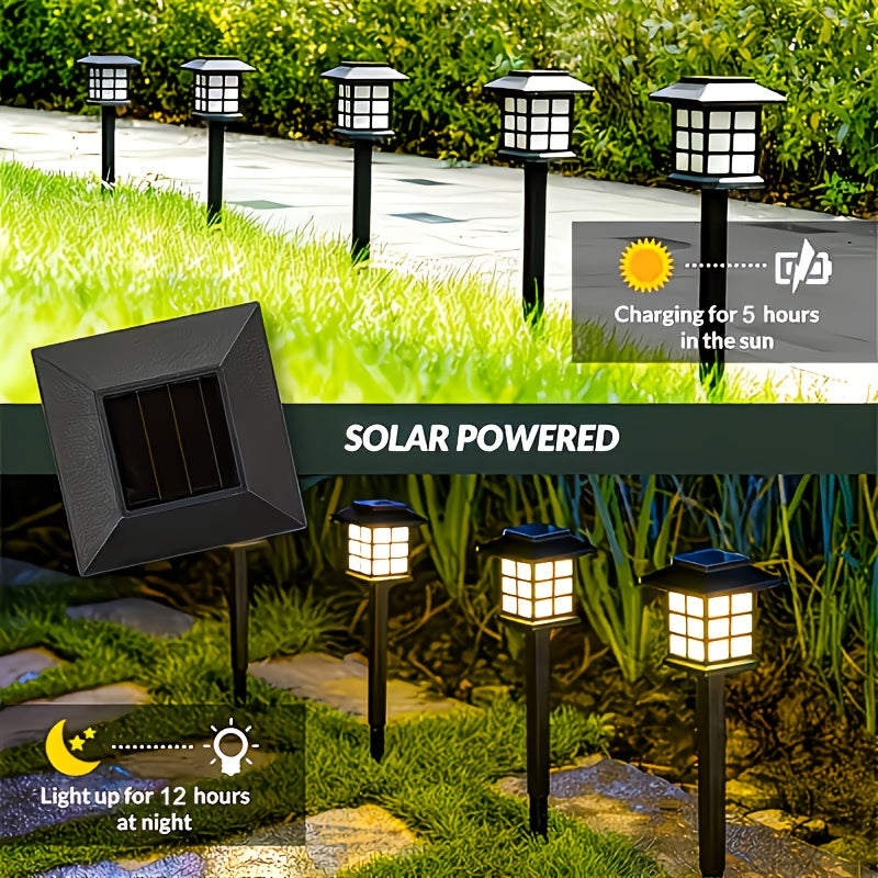 Lampes solaires d'extérieur à LED pour allée de jardin, éclairage paysager étanche IP44 pour trottoir, allée, pelouse, cour – Blanc chaud, lot de 6, 12 ou 24 – Décoration de Noël et de fêtes