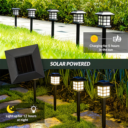 Lampes solaires d'extérieur à LED pour allée de jardin, éclairage paysager étanche IP44 pour trottoir, allée, pelouse, cour – Blanc chaud, lot de 6, 12 ou 24 – Décoration de Noël et de fêtes