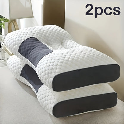 Lot de 2 oreillers de lit – Coussins ultra-doux avec soutien cervical et housses amovibles lavables en machine, sommeil profond et respirant, confort toutes saisons pour la chambre à coucher