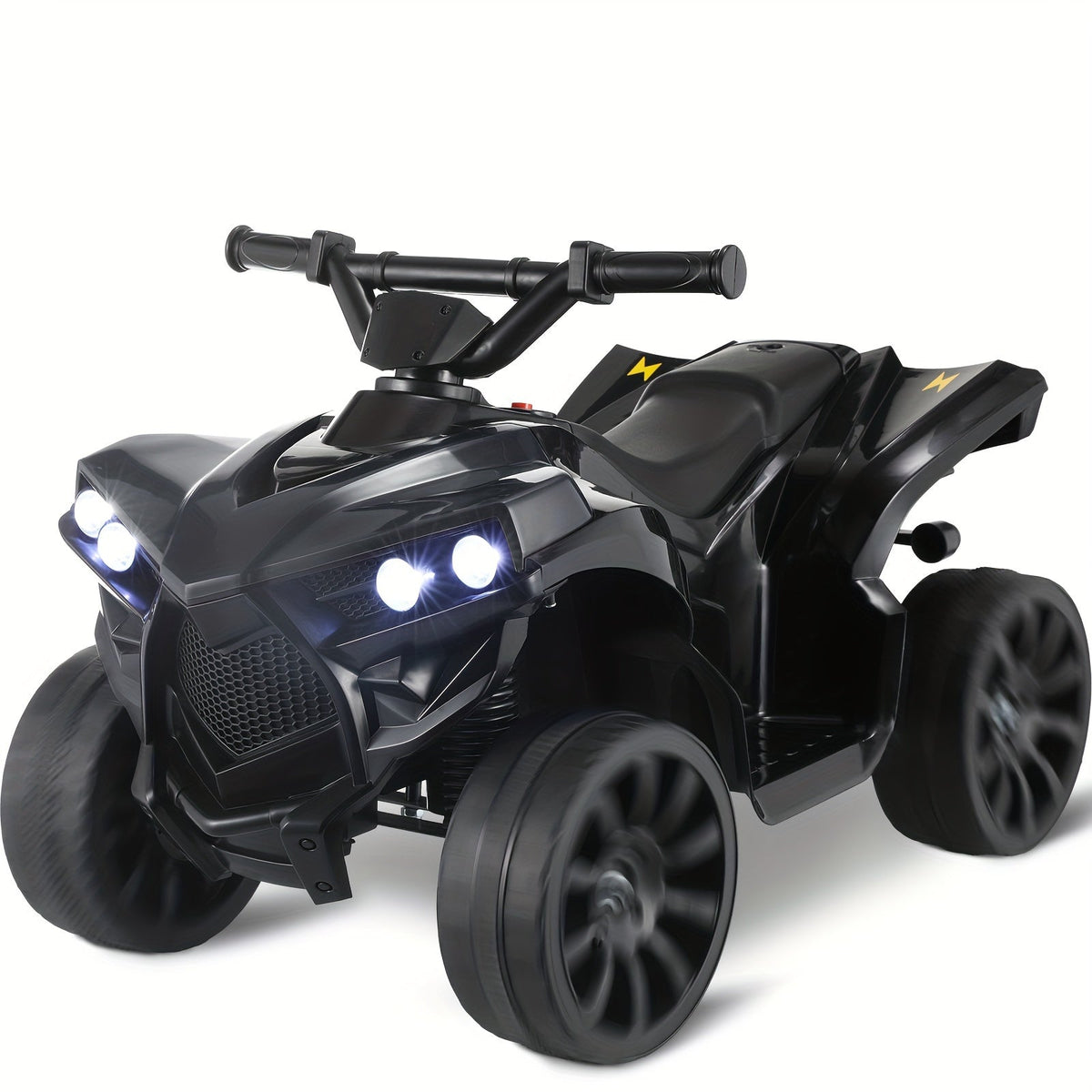 Quad électrique pour enfants avec phares, accélérateur à pédale, pneus tout-terrain antidérapants, capacité de 25 kg, vitesse de 3 km/h, jouet à enfourcher pour garçons et filles de 3 à 6 ans, cadeau d'anniversaire et de Noël, bleu, noir, rose, rouge