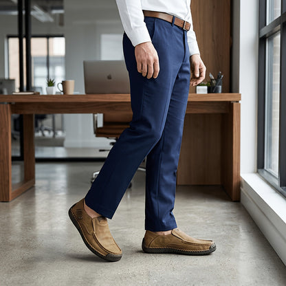 Mocassins de conduite cousus main pour homme, chaussures à enfiler légères et respirantes – Mocassins décontractés style bateau pour le travail, les voyages, la marche et l'extérieur, tailles US 4–12,5