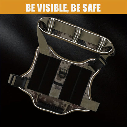 Harnais tactique MOLLE pour chien – Gilet réfléchissant réglable anti-traction pour animal de compagnie avec poignée de contrôle, harnais de dressage pour chien d'assistance, pour une promenade facile sans tirer ni s'étouffer