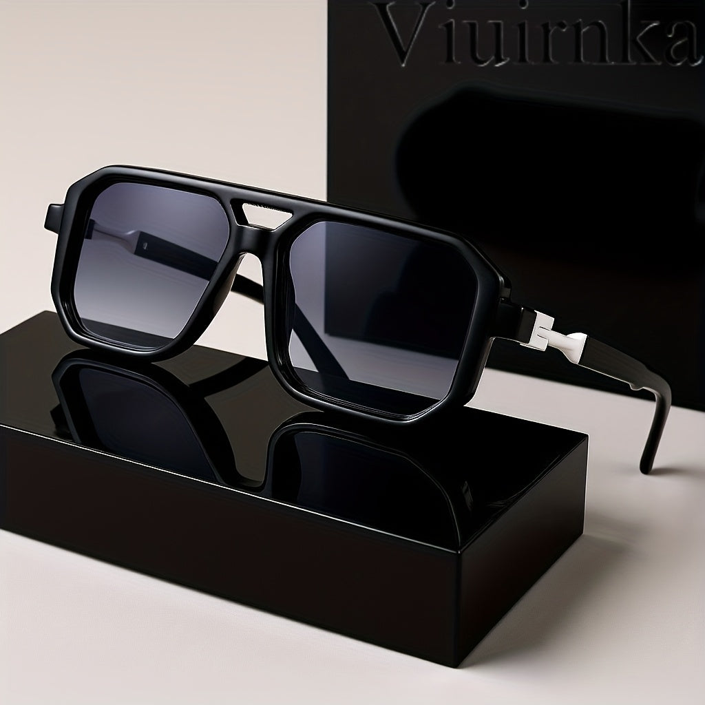 Lunettes de soleil unisexe à monture carrée oversize, protection UV, branches rétro écailles de tortue, pour hommes et femmes, voyage, plage, usage quotidien, inclut étui et chiffon de nettoyage, 6 couleurs