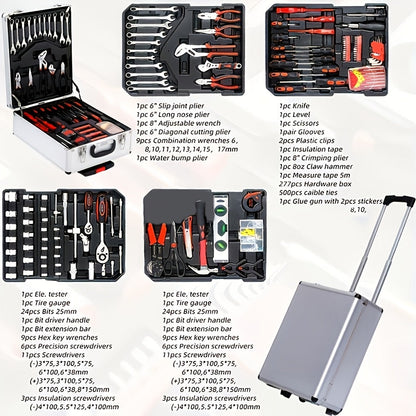 Ensemble d'outils professionnels de 52 pièces pour réparations à domicile et automobile – Kit de boîte à outils portable pour bricoleurs, mécaniciens et professionnels, idée cadeau parfaite