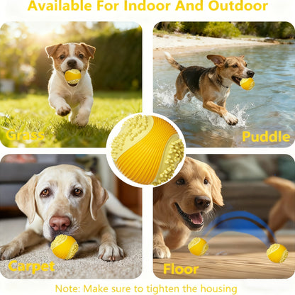 Balle de jeu indestructible pour chiens mâcheurs agressifs – Balle à mâcher en caoutchouc TPR résistant et sonore avec rainures de nettoyage dentaire, jouet interactif à rapporter pour chiens de petites, moyennes et grandes races (Orange et Bleu)