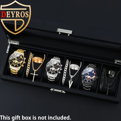 Coffret cadeau 12 pièces pour homme : montre et bijoux hip-hop – 3 montres analogiques à quartz + ensemble de 9 pièces comprenant bracelets, colliers et bagues, cadeau idéal pour Noël et les anniversaires