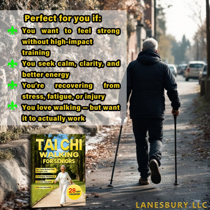 Marche Tai Chi pour les seniors - Perte de poids sans effort et soins doux avec la méthode triple sur 28 jours, intervalles japonais et marche Qigong, guide de fitness à faible impact pour les adultes âgés