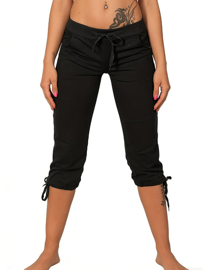 Lot de 4 pantalons courts légers pour femme – Pantacourts amples à taille cordon, bas d'été décontractés et respirants, tailles S-XXL, assortiments de couleurs variés