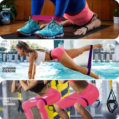Kit de bandes de résistance 10-11 pièces en TPE pour femmes – Ensemble d'entraînement complet pour yoga, Pilates, gym et musculation, bandes d'exercice robustes pour squats profonds et étirements, rose avec sac de rangement