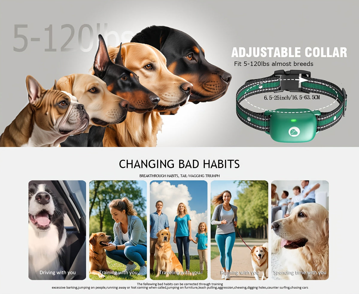 Collier de dressage pour chien avec télécommande, 3 modes de dressage : bip, vibration et stimulation électrostatique, collier électronique pour chiens de taille moyenne et grande, fonction de réception à distance avec icône intelligente