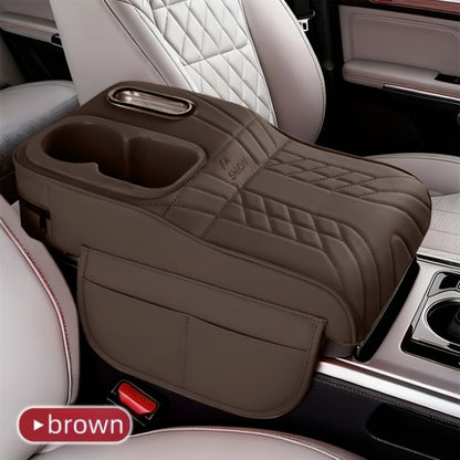 Rehausseur d'accoudoir de console centrale de voiture avec boîte à mouchoirs et porte-gobelet, organisateur de rangement, noir, beige, orange, rouge, marron, pour la plupart des voitures et SUV