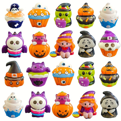 Halloween Squeeze Toys 10 Pack Slow Rising Squishy Party Favors - Assorted Spooky Squishies for Kids, Bulk Halloween Party Favors, Classroom Rewards, Birthday Gifts for Boys & Girls, Goody Bag Fillers