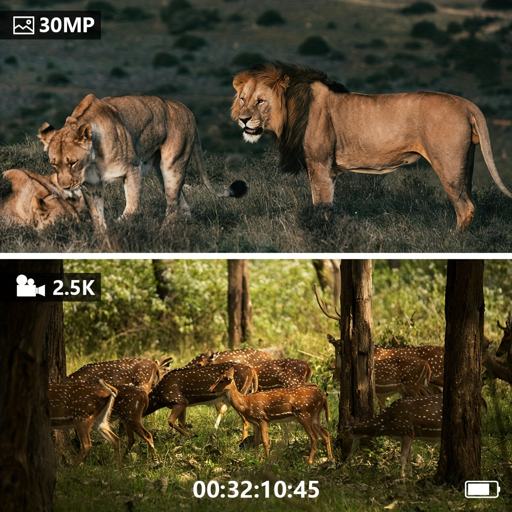 Jumelles de vision nocturne HD 2,5K – Écran HD de 3 pouces, zoom numérique 6X, lumière infrarouge à 7 niveaux, batterie 2000 mAh, vidéo et photo pour la chasse, l'observation de la faune et une utilisation nocturne en extérieur