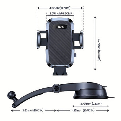 Support téléphone voiture – Fixation tableau de bord et pare-brise rotative à 360° améliorée, support universel mains libres compatible iPhone 15 14 13, Samsung Galaxy, téléphones Android | Velora