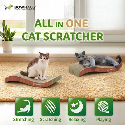 CAPHAUS Griffoir et transat réversible pour chat – Grand tapis à griffer en carton haute densité à 5 couches, 43 x 21,6 cm, protège les meubles, convient aux foyers avec plusieurs chats et aux races de grande taille