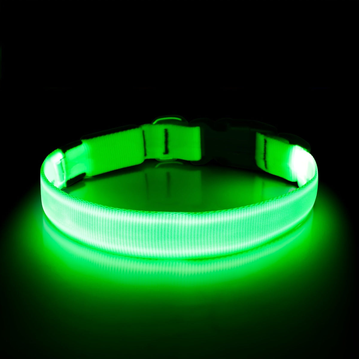 Collier lumineux pour chien à LED, rechargeable par USB - Collier de sécurité ajustable en nylon avec boucle en D pour petits, moyens et grands chiens, haute visibilité pour les promenades nocturnes