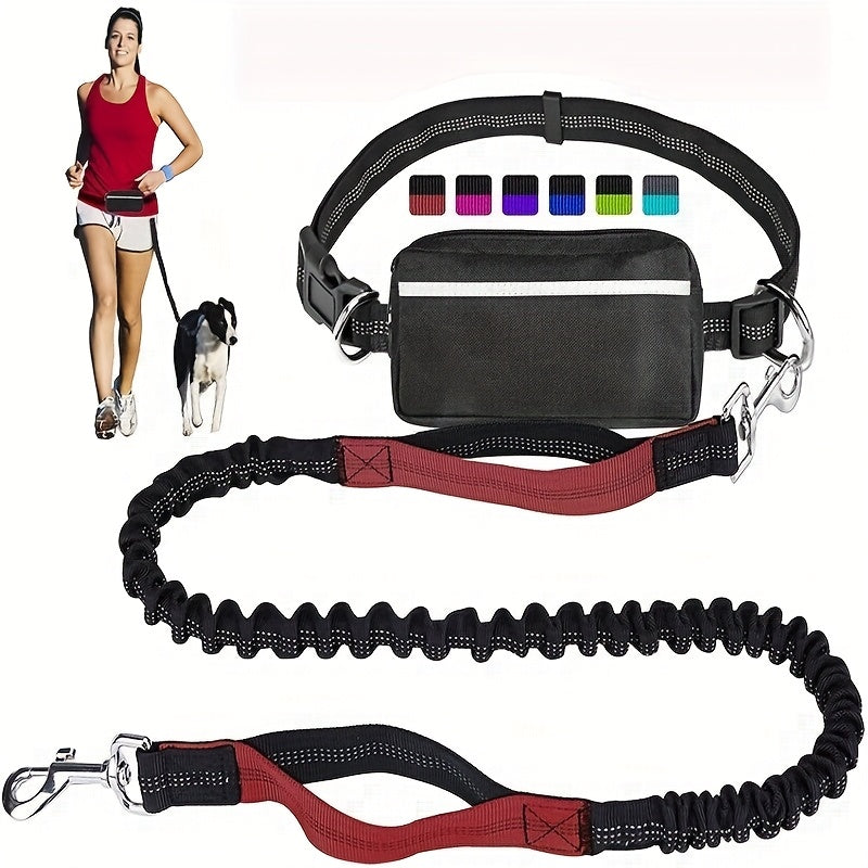 Sac banane 2-en-1 pour promenade de chien avec porte-laisse intégré – Sacoche multifonction réglable mains libres pour friandises, téléphone et essentiels, taille unique, 9 couleurs