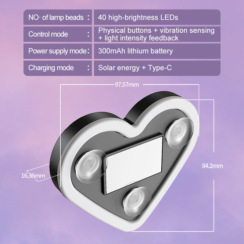Éclairage d'ambiance LED pour intérieur de voiture – Veilleuse néon en forme de cœur et de fleur, alimentée par USB, décoration de fenêtre de voiture mignonne pour femmes et filles, accessoires de voiture pour la Saint-Valentin | Velora