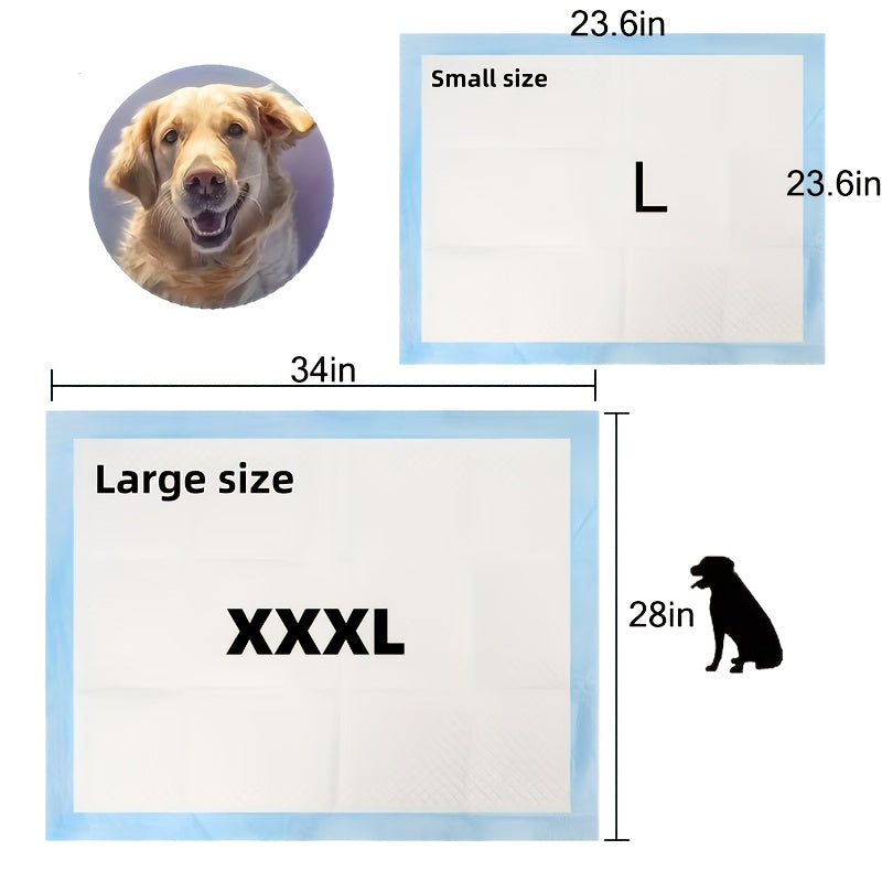 Alèses super absorbantes pour chiens à 8 couches, paquet de 100 – Tapis de dressage anti-fuites, contrôle des odeurs, résistants aux déchirures, tailles 60x60 cm et 86x71 cm pour chiens, chats et chiots