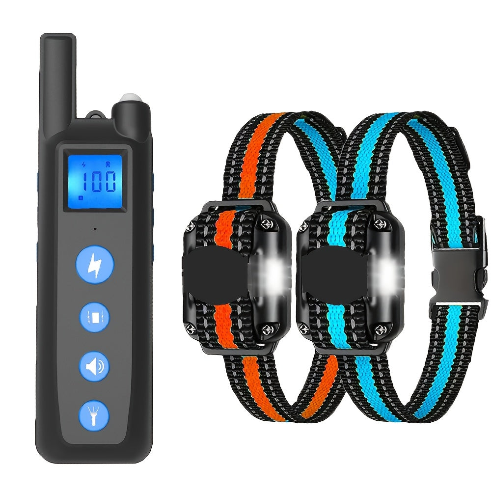 Collier de dressage pour chien avec télécommande – Modes vibration et son, sangle en nylon réglable pour chiens de petite à grande taille, 1 télécommande pour contrôler 1, 2 ou 3 chiens